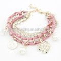 2014 Fashion Alloy Multilayers Bracelet Heart Shape Bracelets Pearl bracelet jewelry